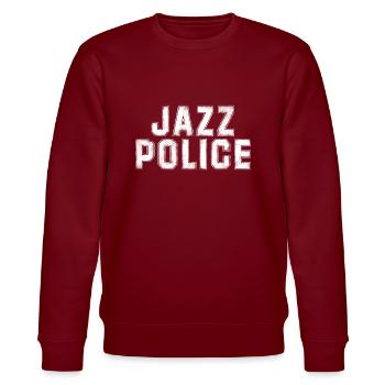 Musician T-Shirt - Jazz Police - Stanley/Stella CHANGER Unisex Organic Sweatshirt - burgundy - Front - Nik (191cm) & Marisol (170cm)