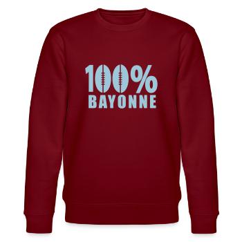 100 % Bayonne ballon rugby - Sweat bio CHANGER Stanley/Stella Unisexe - bordeaux - Devant - Nik (191cm) & Marisol (170cm)