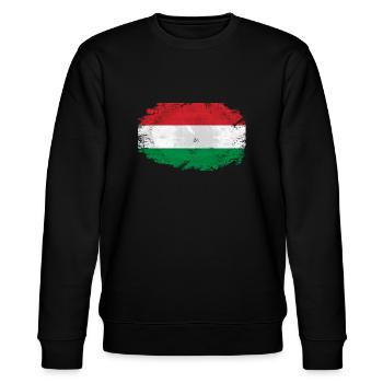 Hungary Flag - Stanley/Stella Unisex Bio-Sweatshirt CHANGER  - Schwarz - Vorne - Nik (191cm) & Marisol (170cm)