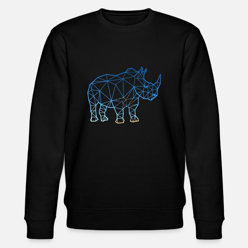 Rhinoceros in polygon style - Stanley/Stella CHANGER Unisex Organic Sweatshirt - black