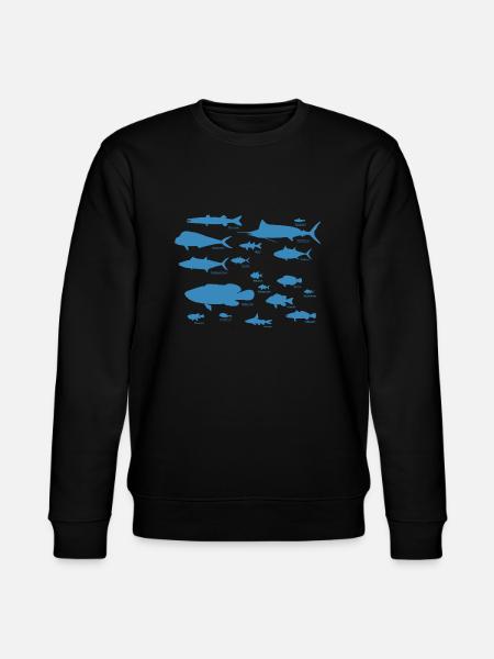 Meeresfische 01 - Stanley/Stella Unisex Bio-Sweatshirt CHANGER - Schwarz