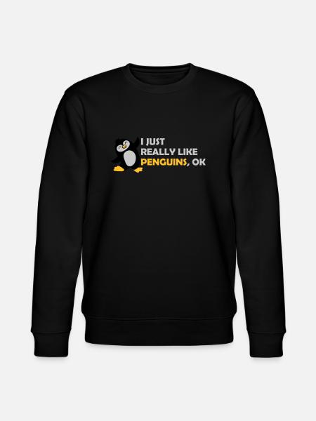 I just like penguins - Stanley/Stella CHANGER Unisex Organic Sweatshirt - black