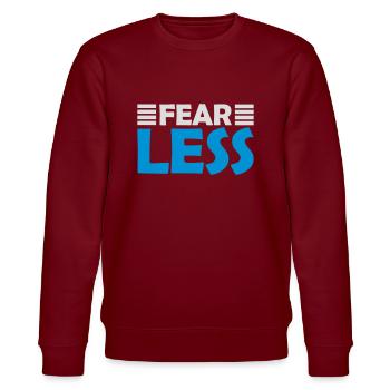 fearless Text Quote Design - Stanley/Stella CHANGER Unisex Organic Sweatshirt - burgundy - Front - Nik (191cm) & Marisol (170cm)