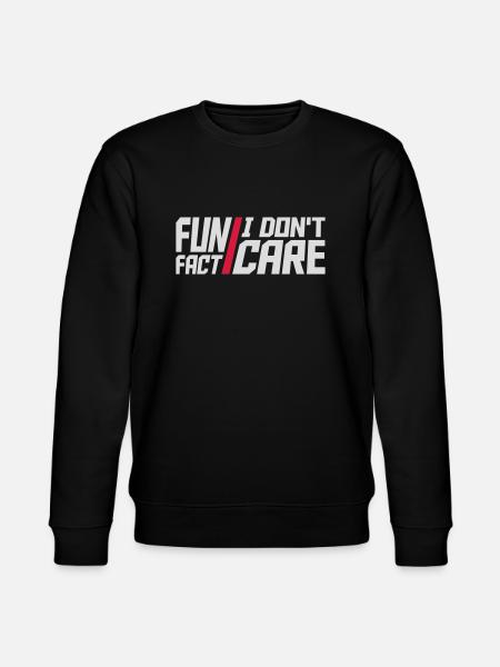 I don't care fact - Stanley/Stella CHANGER Unisex Organic Sweatshirt - black