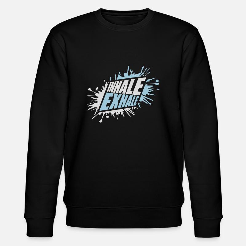 inhale exhale yoga quote - Stanley/Stella CHANGER Unisex Organic Sweatshirt - black