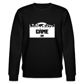 The game is on - Stanley/Stella CHANGER Unisex Organic Sweatshirt - black - Front - Nik (191cm) & Marisol (170cm)