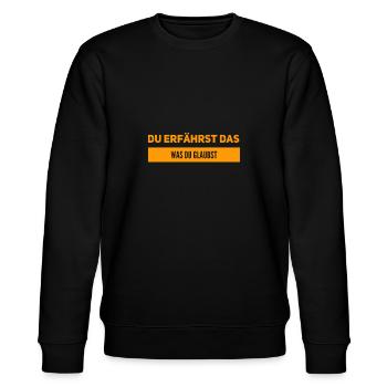 das Gesetz der Resonanz - Stanley/Stella Unisex Bio-Sweatshirt CHANGER  - Schwarz - Vorne - Nik (191cm) & Marisol (170cm)