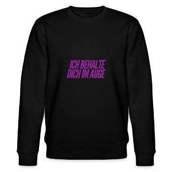 ich beobachte dich - Stanley/Stella Unisex Bio-Sweatshirt CHANGER  - Schwarz - Vorne - Nik (191cm) & Marisol (170cm)