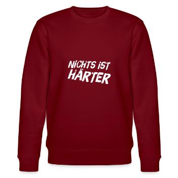am härtesten - Stanley/Stella Unisex Bio-Sweatshirt CHANGER  - Burgunderrot - Vorne - Nik (191cm) & Marisol (170cm)