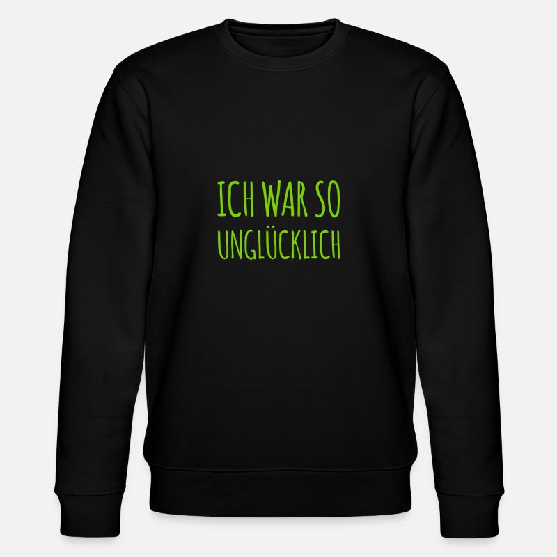 heute bin ich glückich - Stanley/Stella Unisex Bio-Sweatshirt CHANGER  - Schwarz