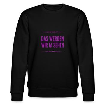 mal schauen - Stanley/Stella Unisex Bio-Sweatshirt CHANGER  - Schwarz - Vorne - Nik (191cm) & Marisol (170cm)