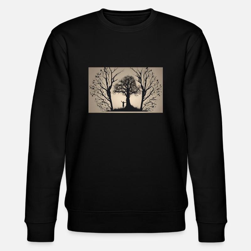 Tree Art - Stanley/Stella Unisex Bio-Sweatshirt CHANGER  - Schwarz