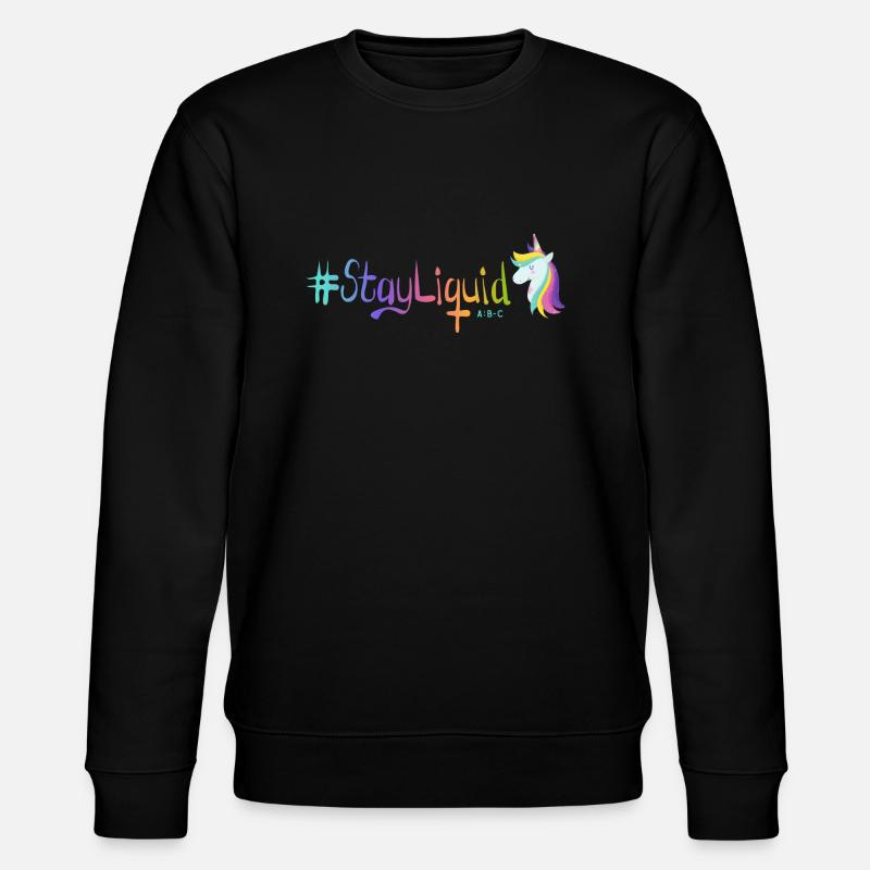 #StayLiquid Einhorn - Stanley/Stella Unisex Bio-Sweatshirt CHANGER  - Schwarz