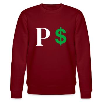 Buchstabe p Dollar - Stanley/Stella Unisex Bio-Sweatshirt CHANGER  - Burgunderrot - Vorne - Nik (191cm) & Marisol (170cm)