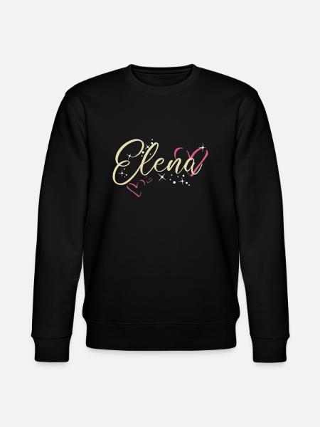 Elena Surname First name Calligraphy Heart - Stanley/Stella CHANGER Unisex Organic Sweatshirt - black