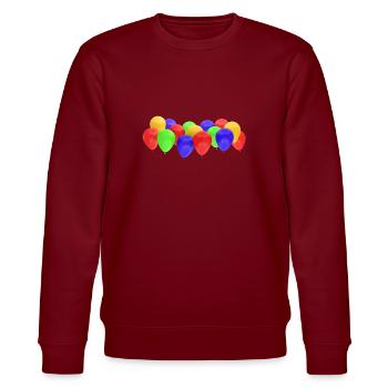 bunte aufblasbare Ballons - Stanley/Stella Unisex Bio-Sweatshirt CHANGER  - Burgunderrot - Vorne - Nik (191cm) & Marisol (170cm)