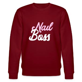 Nail Boss - Nageldesign - Stanley/Stella Unisex Bio-Sweatshirt CHANGER  - Burgunderrot - Vorne - Nik (191cm) & Marisol (170cm)