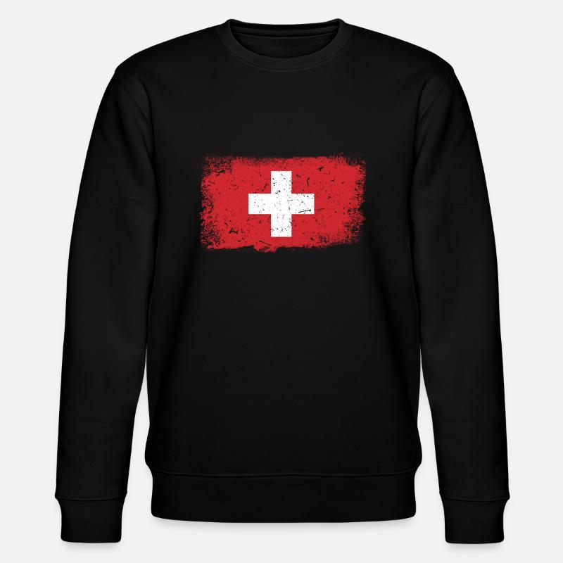 Suisse Drapeau - Sweat bio CHANGER Stanley/Stella Unisexe - noir