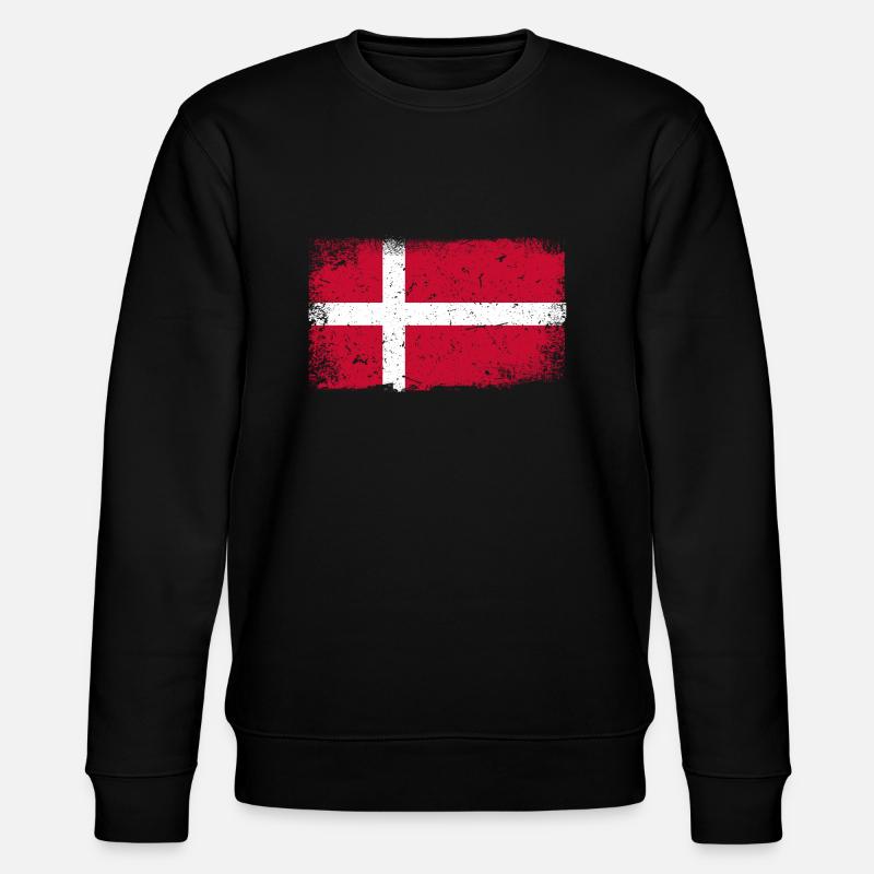 Dänemark Flagge - Stanley/Stella Unisex Bio-Sweatshirt CHANGER  - Schwarz