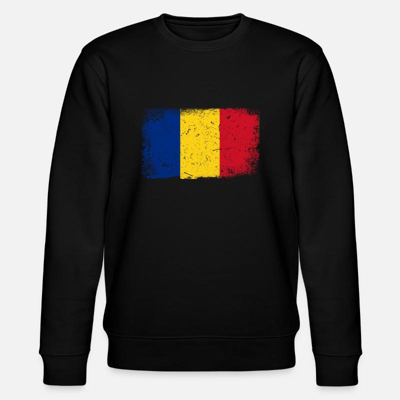 Rumänien Flagge - Stanley/Stella Unisex Bio-Sweatshirt CHANGER  - Schwarz