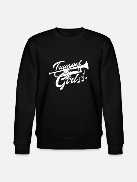 Pige musiker trompet musik motiv - Stanley/Stella økologisk unisex-sweatshirt CHANGER - sort