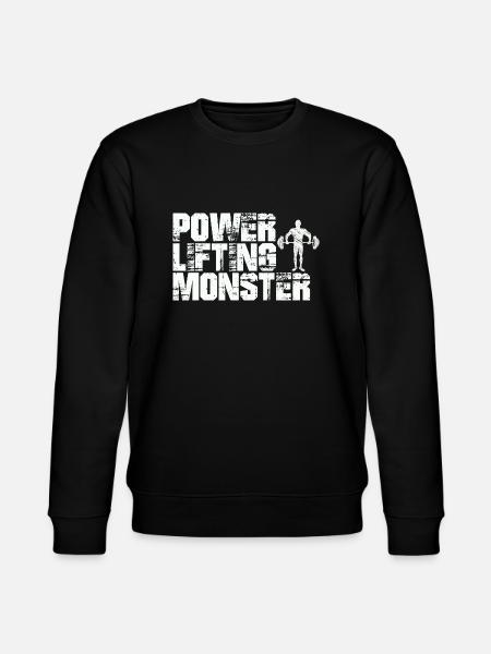 Power Lifting Monster Gift - Stanley/Stella CHANGER Unisex Organic Sweatshirt - black