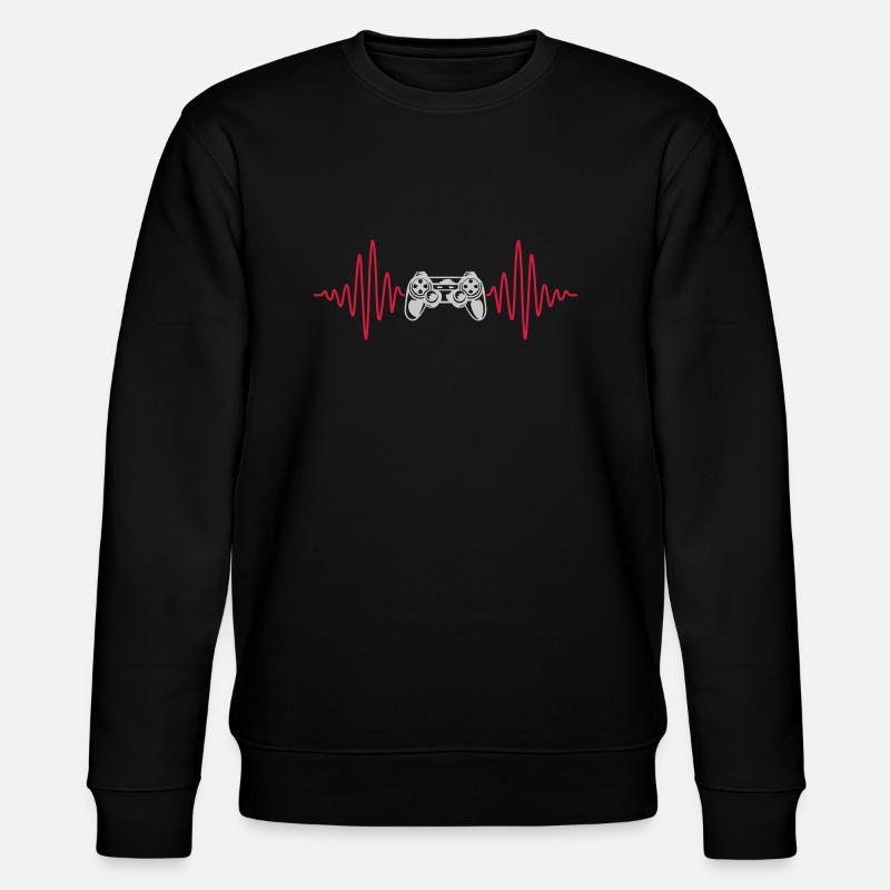 Herzschlag Konsole Retro Controller - Stanley/Stella Unisex Bio-Sweatshirt CHANGER  - Schwarz