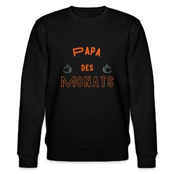 Papa des Monats - Stanley/Stella Unisex Bio-Sweatshirt CHANGER  - Schwarz - Vorne - Nik (191cm) & Marisol (170cm)