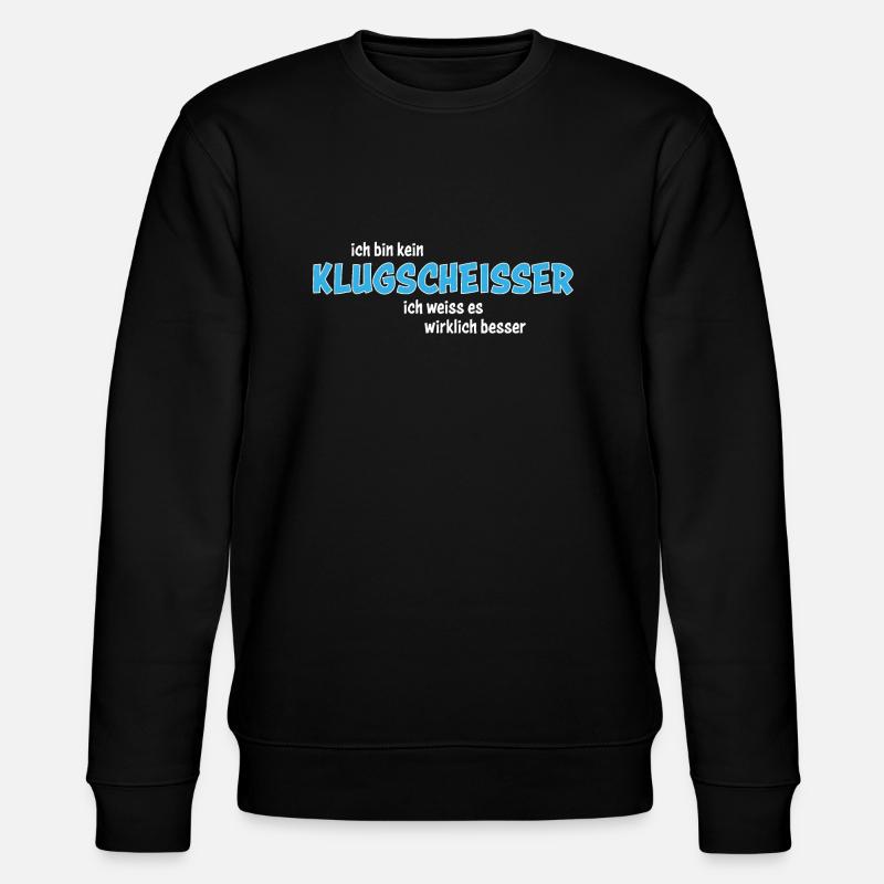 ich bin kein Klugscheisser - Stanley/Stella Unisex Bio-Sweatshirt CHANGER  - Schwarz