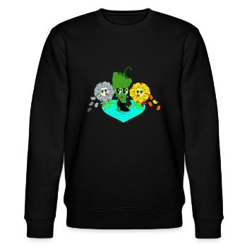 TRÄNE - Stanley/Stella Unisex Bio-Sweatshirt CHANGER  - Schwarz - Vorne - Nik (191cm) & Marisol (170cm)