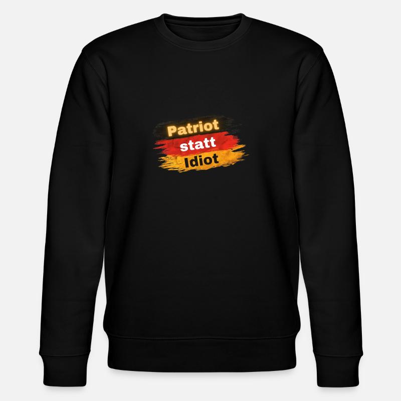 Patriot statt Idiot - Stanley/Stella Unisex Bio-Sweatshirt CHANGER  - Schwarz