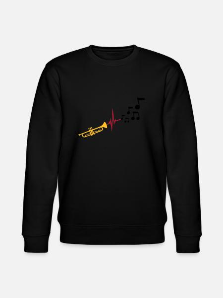 Notes Heartbeat Trumpet - Stanley/Stella CHANGER Unisex Organic Sweatshirt - black