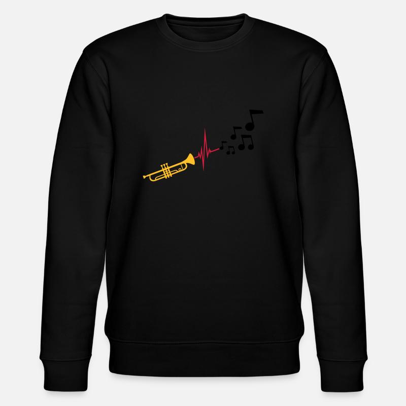 Notes Heartbeat Trumpet - Stanley/Stella CHANGER Unisex Organic Sweatshirt - black
