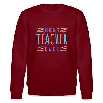 Bester Lehrer aller Zeiten - Stanley/Stella Unisex Bio-Sweatshirt CHANGER  - Burgunderrot - Vorne - Nik (191cm) & Marisol (170cm)