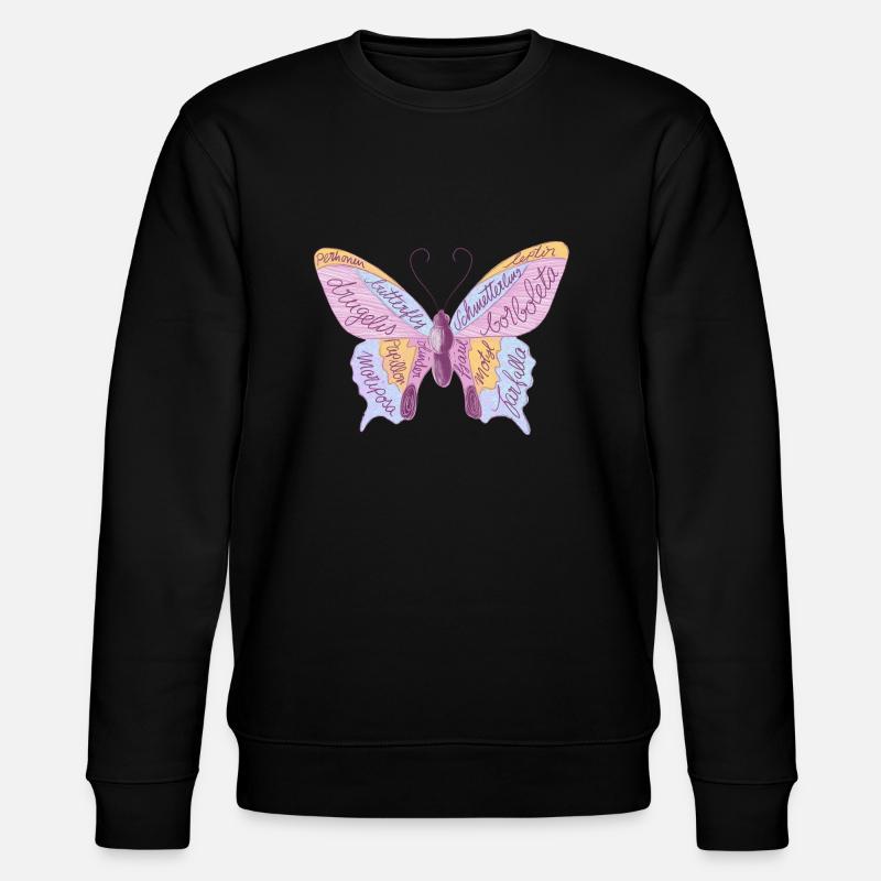 Schmetterling - Stanley/Stella Unisex Bio-Sweatshirt CHANGER  - Schwarz