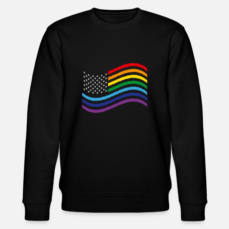 Drapeau arc-en-ciel des États-Unis - Sweat bio CHANGER Stanley/Stella Unisexe - noir