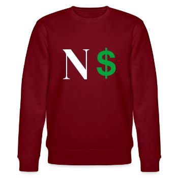 Buchstabe n Dollar - Stanley/Stella Unisex Bio-Sweatshirt CHANGER  - Burgunderrot - Vorne - Nik (191cm) & Marisol (170cm)