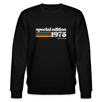 Cadeau 50e anniversaire : chemise rétro vintage de 1975 - Sweat bio CHANGER Stanley/Stella Unisexe - noir - Devant - Nik (191cm) & Marisol (170cm)