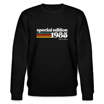 Cadeau d’anniversaire 40 : chemise rétro vintage de 1975 - Sweat bio CHANGER Stanley/Stella Unisexe - noir - Devant - Nik (191cm) & Marisol (170cm)