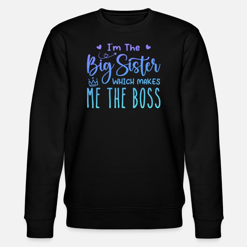 Ich bin die große Schwester - Stanley/Stella Unisex Bio-Sweatshirt CHANGER  - Schwarz