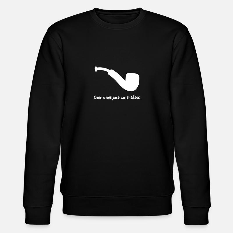 Pipe tshirt white - Stanley/Stella CHANGER Unisex Organic Sweatshirt - black