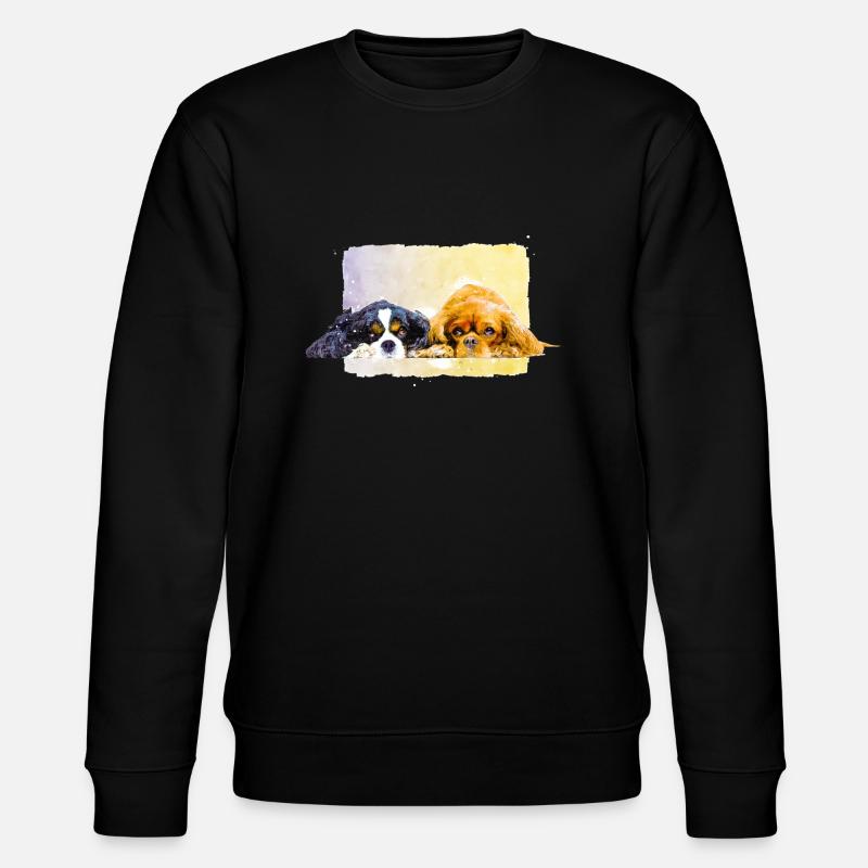 deux épagneuls cavalier mignons - Sweat bio CHANGER Stanley/Stella Unisexe - noir