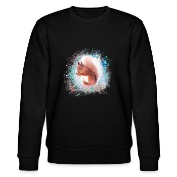 eichhörnchen, braun, malerei, graffiti, hörnchen - Stanley/Stella Unisex Bio-Sweatshirt CHANGER  - Schwarz - Vorne - Nik (191cm) & Marisol (170cm)