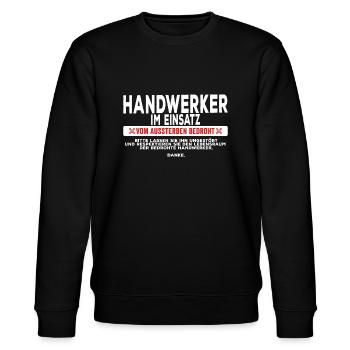 handwerker im einsatz - Stanley/Stella Unisex Bio-Sweatshirt CHANGER  - Schwarz - Vorne - Nik (191cm) & Marisol (170cm)