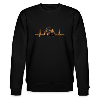 Herzschlag Traktor Bauern Geschenk Landwirt - Stanley/Stella Unisex Bio-Sweatshirt CHANGER  - Schwarz - Vorne - Nik (191cm) & Marisol (170cm)