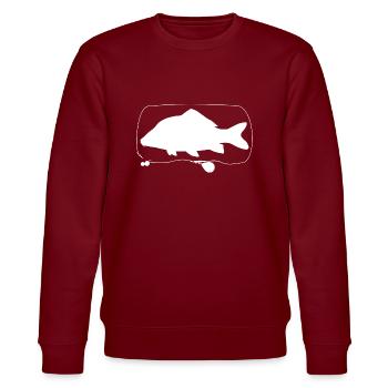 Karpfen - Stanley/Stella Unisex Bio-Sweatshirt CHANGER  - Burgunderrot - Vorne - Nik (191cm) & Marisol (170cm)