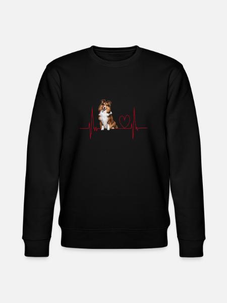 Heartbeat Gift for Dogs - Stanley/Stella CHANGER Unisex Organic Sweatshirt - black