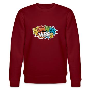 Summer Vibes - Stanley/Stella CHANGER Unisex Organic Sweatshirt - burgundy - Front - Nik (191cm) & Marisol (170cm)