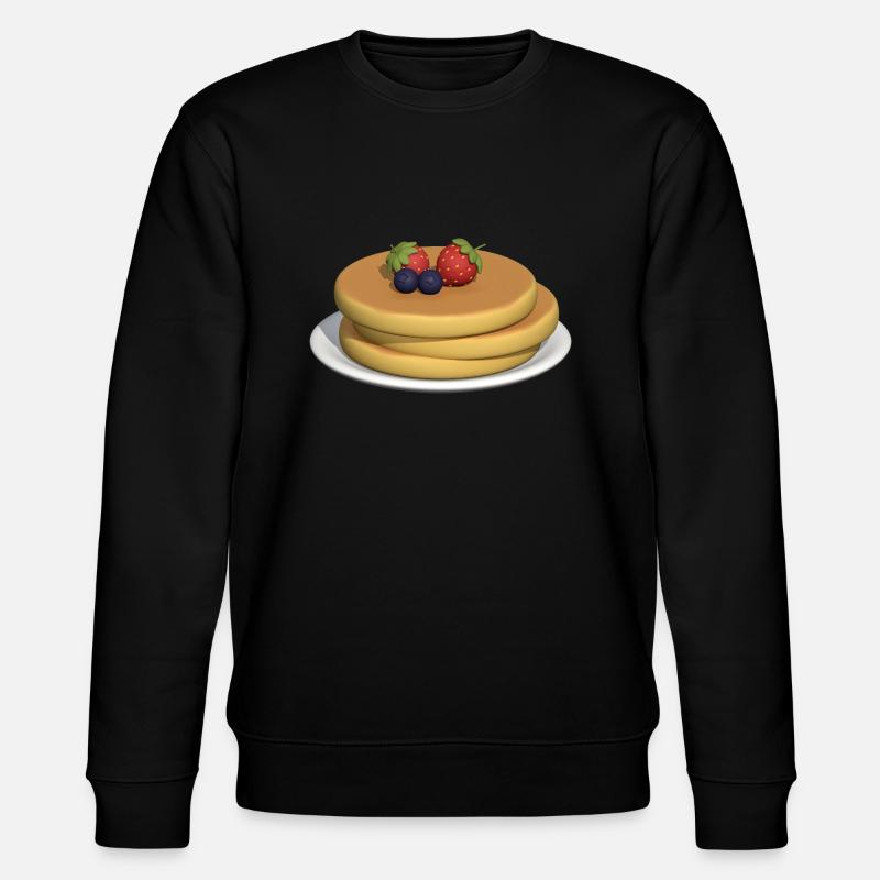 Pancake Stack with Berries - Stanley/Stella CHANGER Unisex Organic Sweatshirt - black