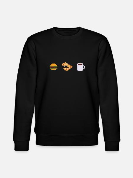 Pixel geeky Lebensmitteln - Stanley/Stella Unisex Bio-Sweatshirt CHANGER - Schwarz